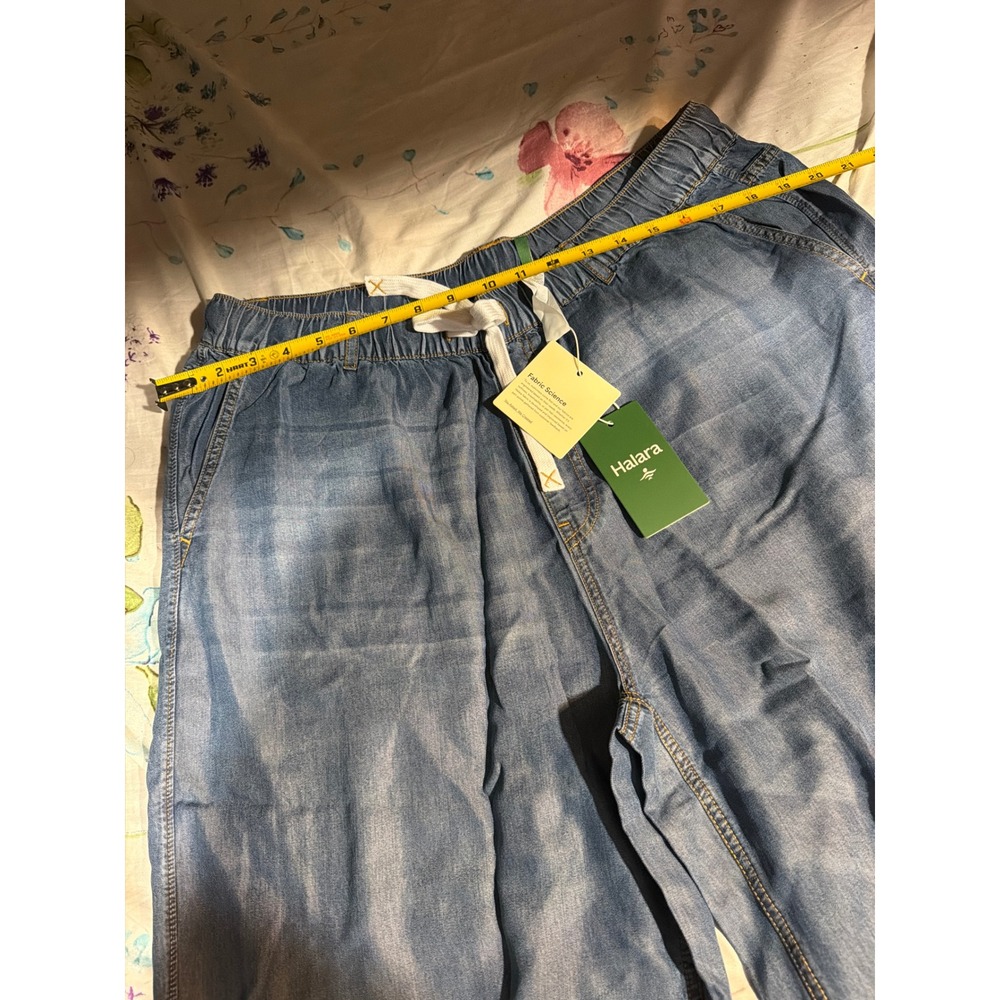 HALARA Wide Leg Denim-Blue Drawstring Pants - Picture 8 of 11
